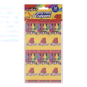 Crayons, 4 Assorted Colors, 4/Box, 12 Boxes/Pack