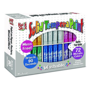 Kwik Stick Tempera Paint, 3.5", Assorted Metallic Colors, 72/Pack, 3 Packs/Carton
