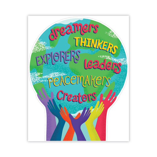 Motivational Bulletin Board Sets, 47-Piece Set, One World, 24.7" x 20", Multicolor - Image 3