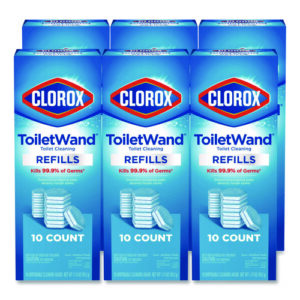 Disinfecting ToiletWand Refill Heads, Toilet Cleaning Scrubbing Pads, Blue/White, 10/Pack, 6 Packs/Carton