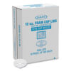 Lids for Foam Cups and Containers, Fits 12 oz Hot Cups, Plastic, Translucent, 1,000/Carton