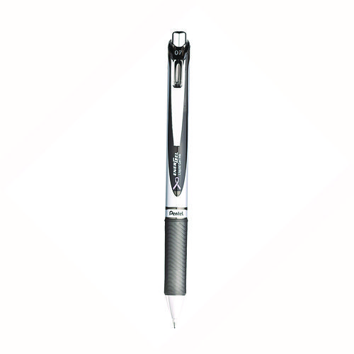 EnerGel RTX Deluxe Gel Pen, Retractable, Medium 0.7 mm, Black Ink, Black Barrel, 3/Pack