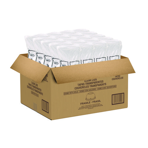 Dome-Top Sundae/Cold Cup Lids, Fits 12 oz to 24 oz Cold Cups, Plastic, Clear, 1,000/Carton