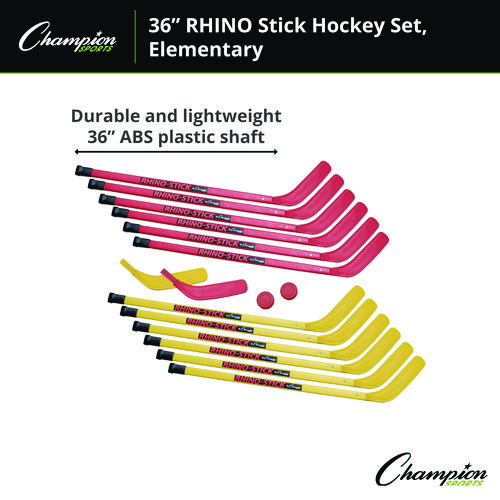 Indoor ABS Kids Hockey Set, 2 Pucks, 12 Sticks