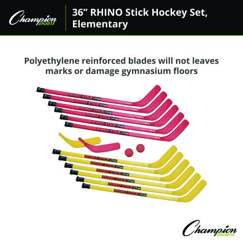 Indoor ABS Kids Hockey Set, 2 Pucks, 12 Sticks