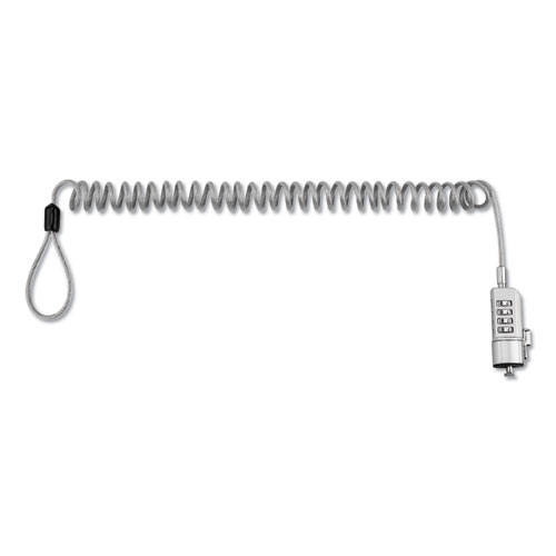 Compact Combination Laptop Lock, 6 ft Steel Cable
