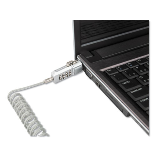 Compact Combination Laptop Lock, 6 ft Steel Cable