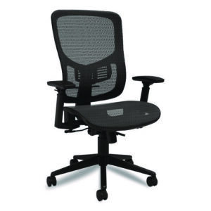 Hollins Ergonomic Mesh Swivel Task Chair, Supports Up to 275 lb, 18.57 to 22.54 Seat Height, Black Seat/Back, Black Base