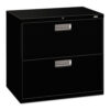 Brigade 600 Series Lateral File, 2 Legal/Letter-Size File Drawers, Black, 30" x 18" x 28"