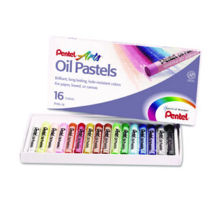 Oil Pastel Set With Carrying Case, 16 Assorted Colors, 0.38" dia x 2.38", 16/Pack