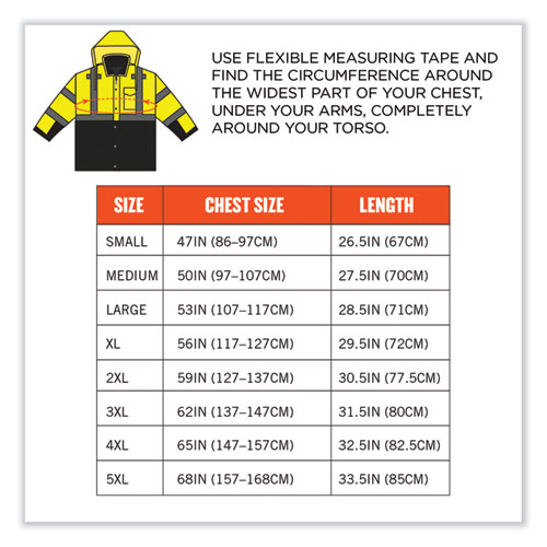 GloWear 8381 Class 3 Hi-Vis 4-in-1 Quilted Bomber Jacket, Lime, 3X-Large
