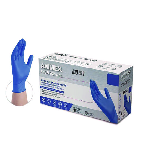 Nitrile Exam Gloves, Powder-Free, Medium, Blue, 100/Box