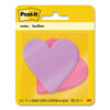 Die-Cut Heart Shaped Notepads, 3" x 3", Pink/Purple, 75 Sheets/Pad, 2 Pads/Pack