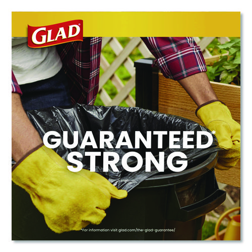 Guaranteed Strong Large Drawstring Trash Bags, Three-Ply, 30 gal, 1.05 mil, 30 x 33, Black, 28 Bags/Box, 6 Boxes/Carton