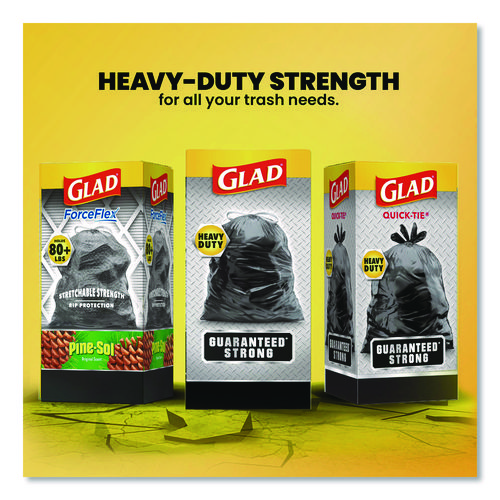 Guaranteed Strong Large Drawstring Trash Bags, Three-Ply, 30 gal, 1.05 mil, 30 x 33, Black, 28 Bags/Box, 6 Boxes/Carton