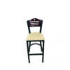Eagle Series Barstool, Supports Up to 300 lb, 28.5" Seat Height, Taupe Seat, Dark Mahogany Back, Black Base