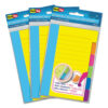 Divider Sticky Notes, 6-Tab Sets, Note Ruled, 4" x 6", Assorted Colors, 60 Sheets/Set, 3 Sets/Pack