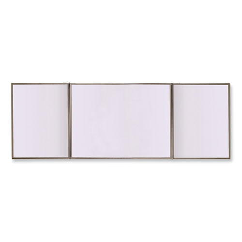 VisuALL PC Whiteboard Cabinet with Fabric Bulletin Board Exterior Doors, 36" x 24", Blue/White Surface, Satin Aluminum Frame