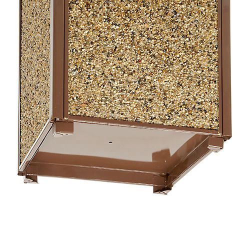 Stone Panel All Weather Trash Receptacle Urn, Open Ashtray Top, 24 gal, Steel, Brown