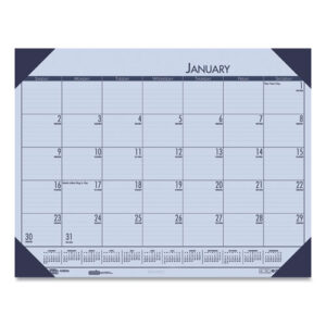 EcoTones Recycled Monthly Desk Pad Calendar, 22 x 17, Sunset Orchid Sheets, Cordovan Corners, 12-Month (Jan to Dec): 2025