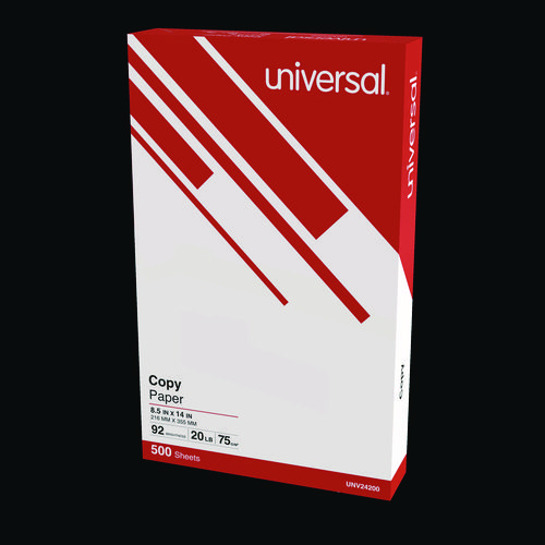 Legal Size Copy Paper, 92 Bright, 20 lb Bond Weight, 8.5 x 14, White, 500 Sheets/Ream, 10 Reams/Carton