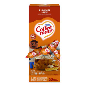 Liquid Coffee Creamer, Pumpkin Spice, 0.38 oz Mini Cups, 50/Box