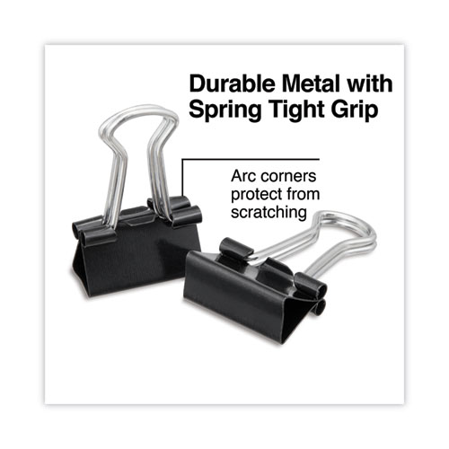 Binder Clip Zip-Seal Bag Value Pack, Mini, Black/Silver, 144/Pack
