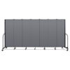 Portable Room Divider, 13 ft 1" x 0.75" x 6 ft, Vinyl/Fiberglass/Steel, Gray