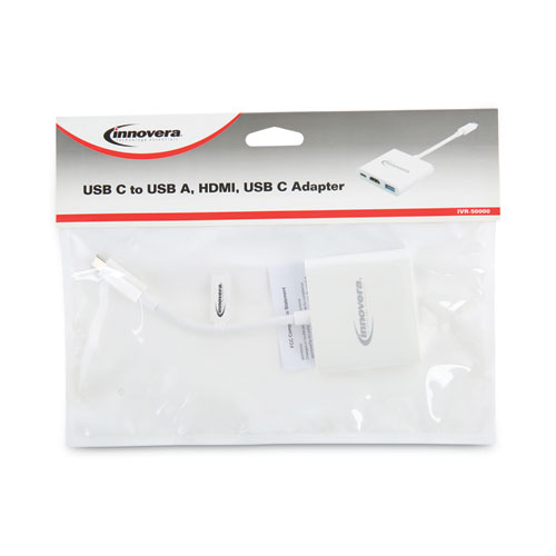USB Type-C HDMI Multiport Adapter, HDMI/USB-C/USB 3.0, 0.65 ft, White