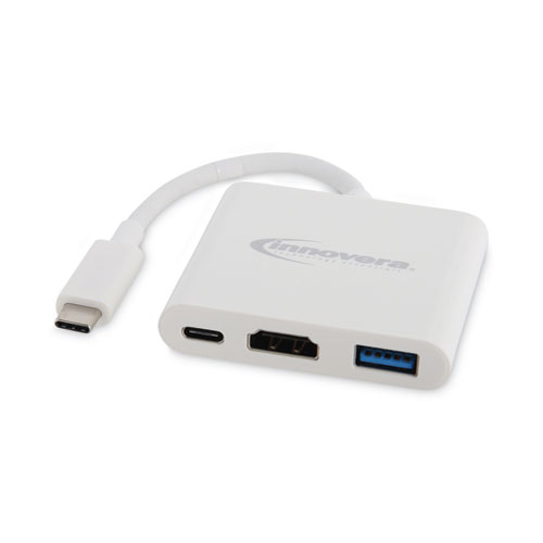 USB Type-C HDMI Multiport Adapter, HDMI/USB-C/USB 3.0, 0.65 ft, White