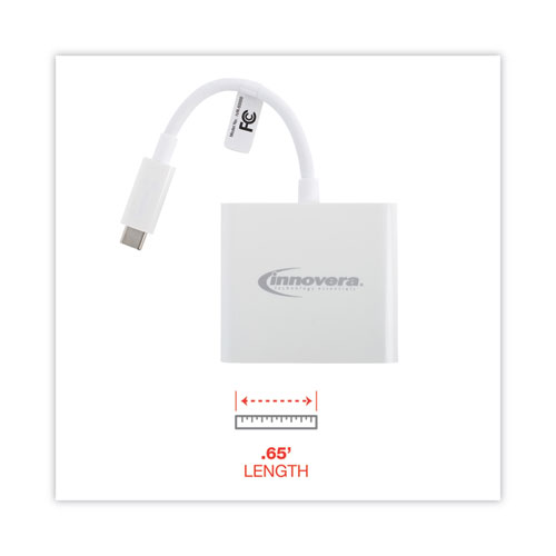 USB Type-C HDMI Multiport Adapter, HDMI/USB-C/USB 3.0, 0.65 ft, White