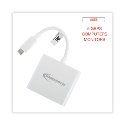 USB Type-C HDMI Multiport Adapter, HDMI/USB-C/USB 3.0, 0.65 ft, White