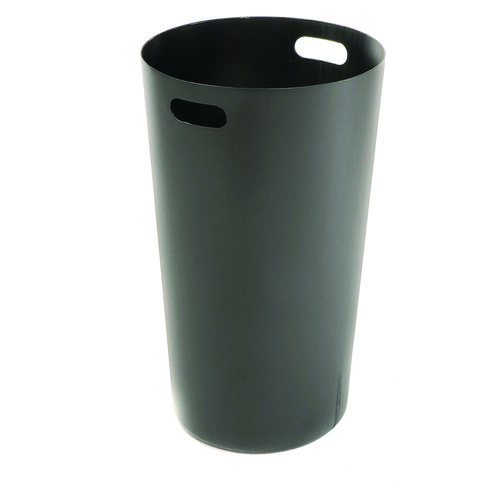 Outdoor Slatted Steel Trash Can, 24 gal, Black