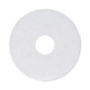 Polishing Floor Pads, 12" Diameter, White, 5/Carton