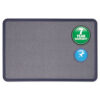 Contour Fabric Bulletin Board, 48" x 36", Light Blue Surface, Navy Blue Plastic Frame