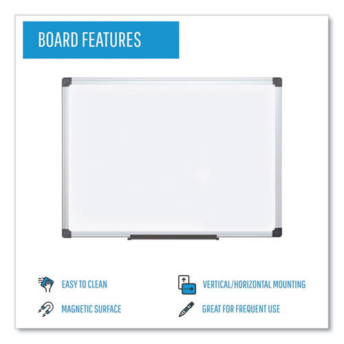 Value Lacquered Steel Magnetic Dry Erase Board, 18" x 24", White Surface, Satin Aluminum Frame