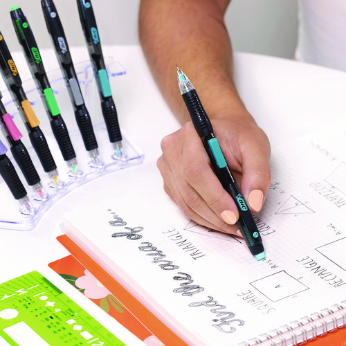 Break-Resistant Mechanical Pencils with Erasers, 0.7 mm, HB (#2), Black Lead, Assorted Barrel Colors, 12/Pack