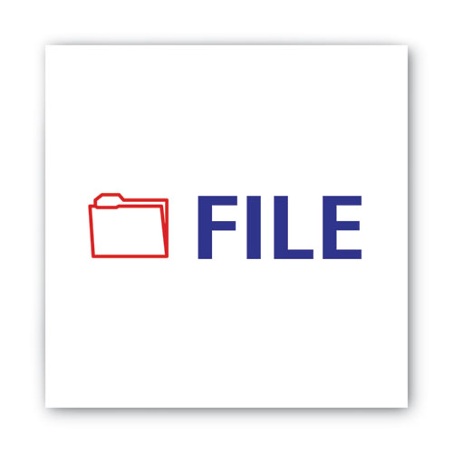 Pre-Inked Shutter Stamp, Red/Blue, FILE, 1.63 x 0.5