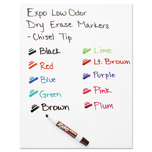 Low-Odor Dry-Erase Marker, Broad Chisel Tip, Blue, Dozen