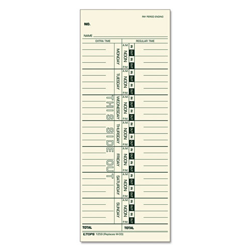 TOPS Named Days Time Cards