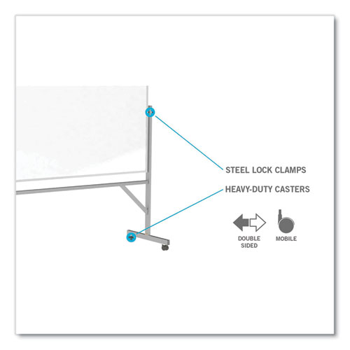Reversible Magnetic Porcelain Whiteboard with Aluminum Frame, 36" x 48", White Surface, Satin Aluminum Frame