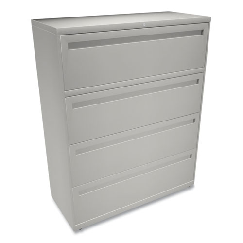 Brigade 700 Series Lateral File, 4 Legal/Letter-Size File Drawers, Light Gray, 42" x 18" x 52.5"