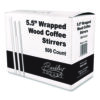 Wrapped Wood Stirrers, 5.5", 500/Box