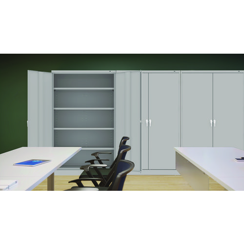 Assembled Jumbo Steel Storage Cabinet, 48w x 18d x 78h, Light Gray