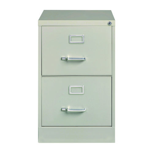 Two-Drawer Economy Vertical File, 2 Legal-Size File Drawers, Light Gray, 15" x 25" x 28.38"