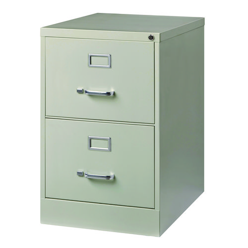 Two-Drawer Economy Vertical File, 2 Legal-Size File Drawers, Light Gray, 15" x 25" x 28.38"