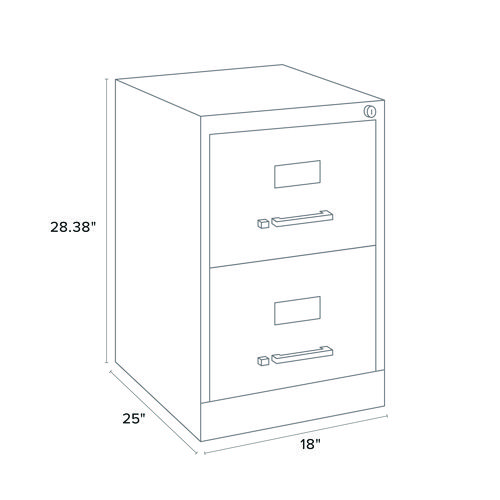 Two-Drawer Economy Vertical File, 2 Legal-Size File Drawers, Light Gray, 15" x 25" x 28.38"