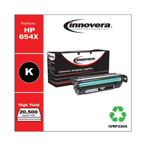 Remanufactured Black High-Yield Toner, Replacement for 654X (CF330X), 20,500 Page-Yield