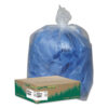 Linear Low Density Clear Recycled Can Liners, 45 gal, 1.5 mil, 40" x 46", Clear, 10 Bags/Roll, 10 Rolls/Carton