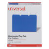 Reinforced Top-Tab File Folders, 1/3-Cut Tabs: Assorted, Letter Size, 1" Expansion, Blue, 100/Box